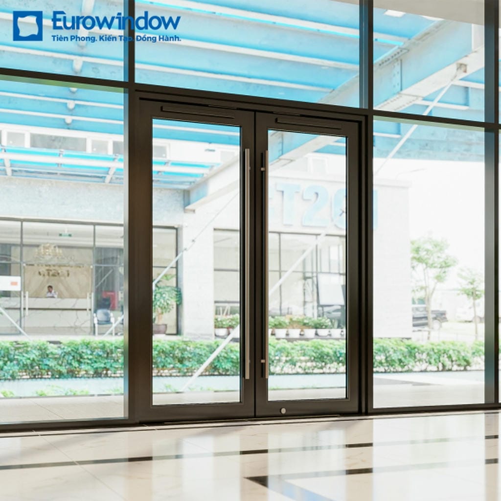 Cửa bản lề sàn tự động EUROWINDOW - Giải pháp đóng mở thông minh cho không gian hiện đại