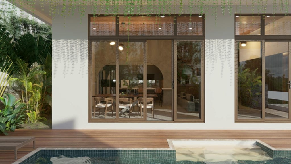 Cửa đi nhôm 4 cánh mở trượt EUROWINDOW - Tối ưu không gian, vận hành êm ái