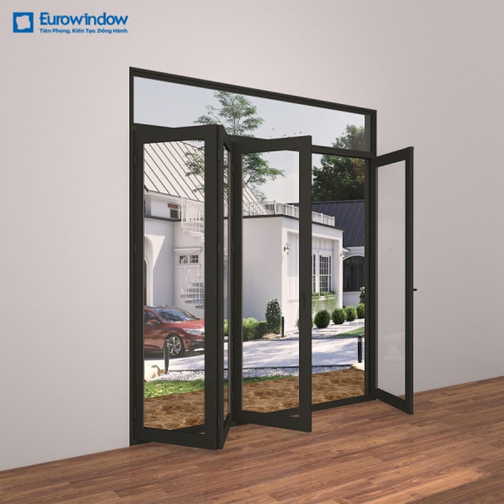 Cửa đi nhôm 4 cánh xếp trượt EUROWINDOW - Giải pháp mở rộng không gian tối ưu