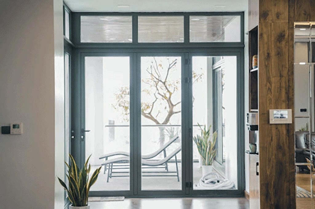 cửa nhôm 2 lớp kính