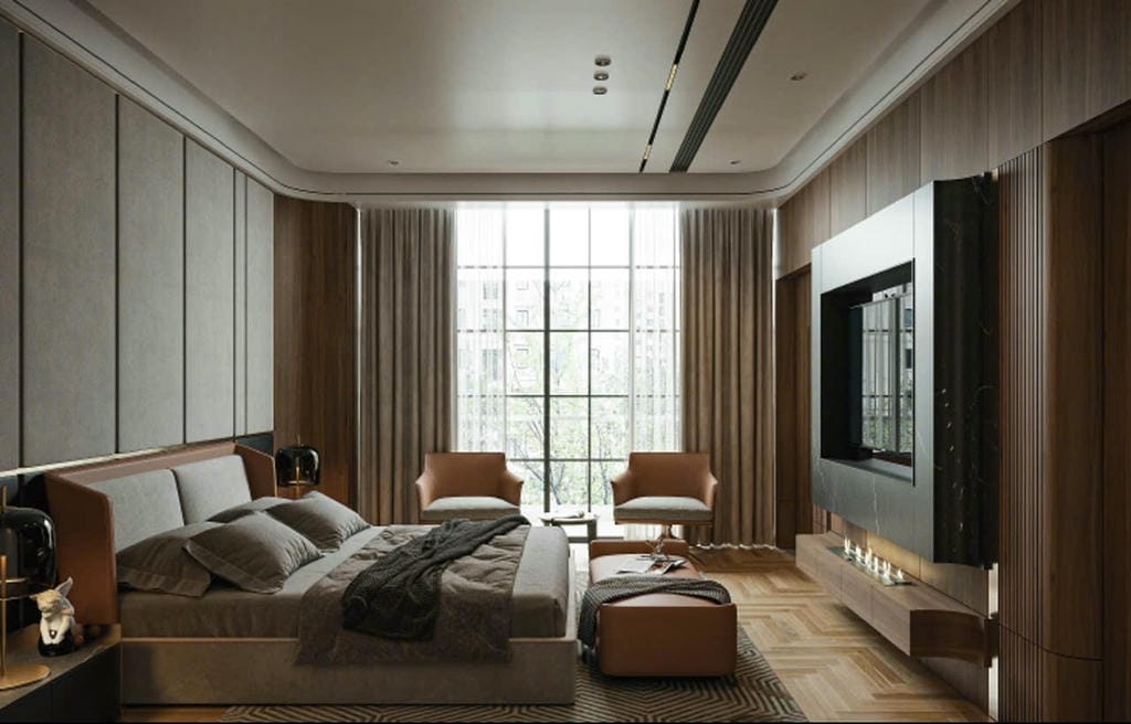 vách kính cường lực phòng ngủ eurowindow
