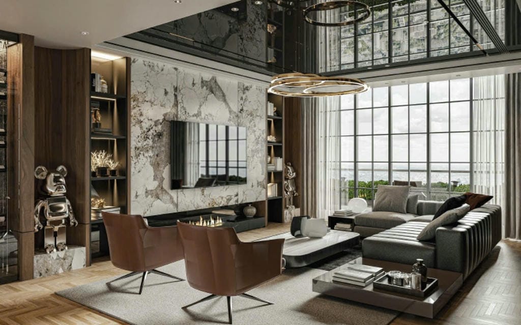 vách kính cường lực phòng khách eurowindow